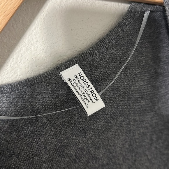 Nordstrom Gray Cashmere Open Poncho/Cardigan Sweater One Size - Picture 3 of 13